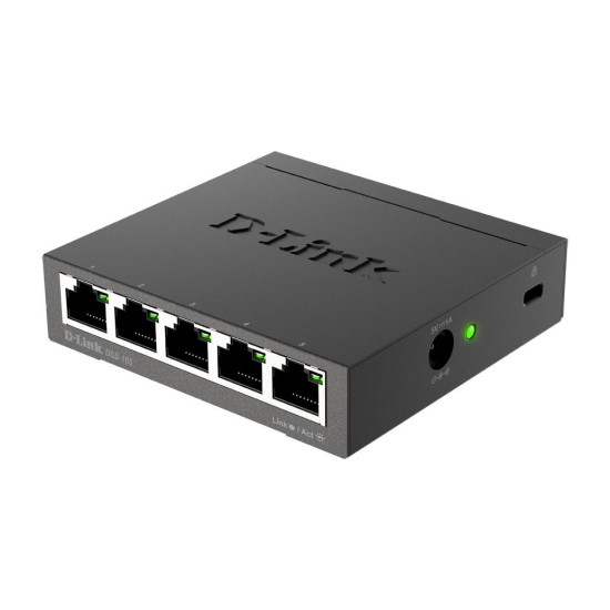Суич D-Link DGS-105/E, 5 портов, 10/100/1000, Gigabi, метален корпус