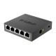 Суич D-Link DGS-105/E, 5 портов, 10/100/1000, Gigabi, метален корпус