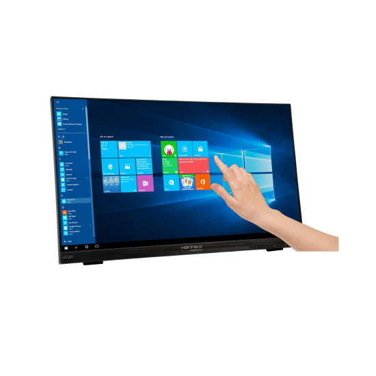 Тъч монитор HANNSPREE HT225HPB, LED, 21.5 inch, Wide, Full HD, Display Port, VGA, HDMI, Черен