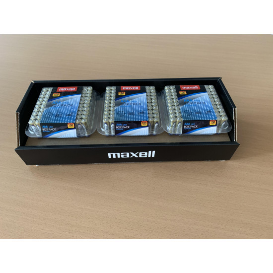 Алкални батерии MAXELL LR03 AAA 10x10 бр / 100 бр. в PVC кутия