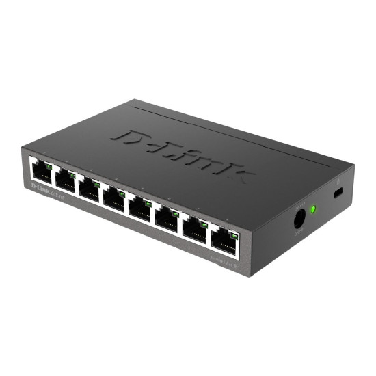 Суич D-Link DGS-108/E, 8 портов, 10/100/1000, Gigabit, метален корпус
