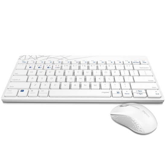 Wireless Keyboard Set RAPOO 8000M, White