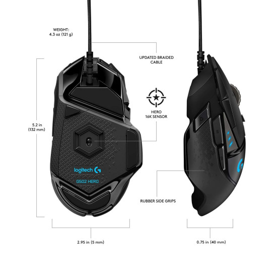 Gaming Mouse Logitech G502 HERO Proteus Spectrum RGB