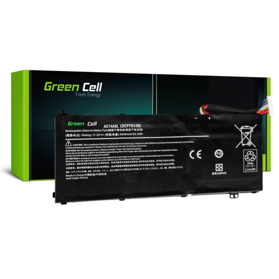 Батерия  за лаптоп GREEN CELL,  Acer Aspire Nitro V15 VN7-571G VN7-572G VN7-591G VN7-592G i V17 VN7-791G VN7-792G AC14A8L, 11.4V, 3800mAh