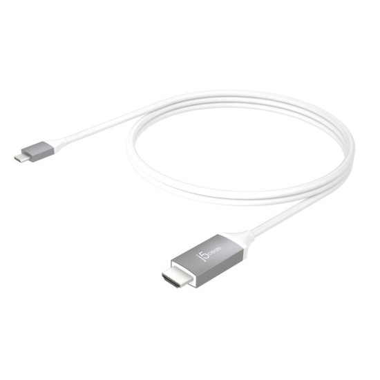 Cable j5create JCC153G, USB-C Plug - HDMI Plug, White