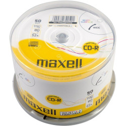 CD-R80 50 pk PRINTABLE MAXELL 52 speed cake box