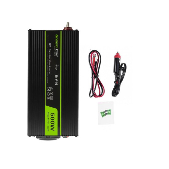 Inverter 12/220 V  DC/AC 500W/1000W  Pure sine wave GREEN CELL