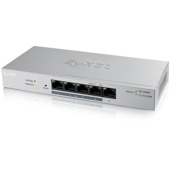 Switch 5-port ZyXEL GS-1200-5HPV2, Web Managed, Gigabit, PoE