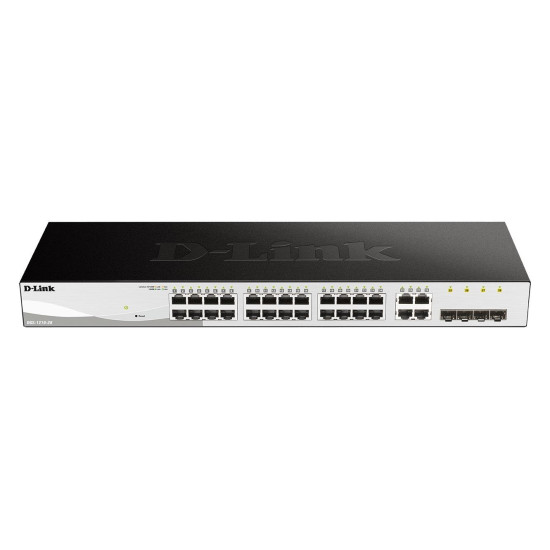 D-Link DGS-1210-28, 28-ports 10/100/1000 Gigabit Smart Switch including 4 x 1000Base-T /SFP ports, managed, Rack-Mount