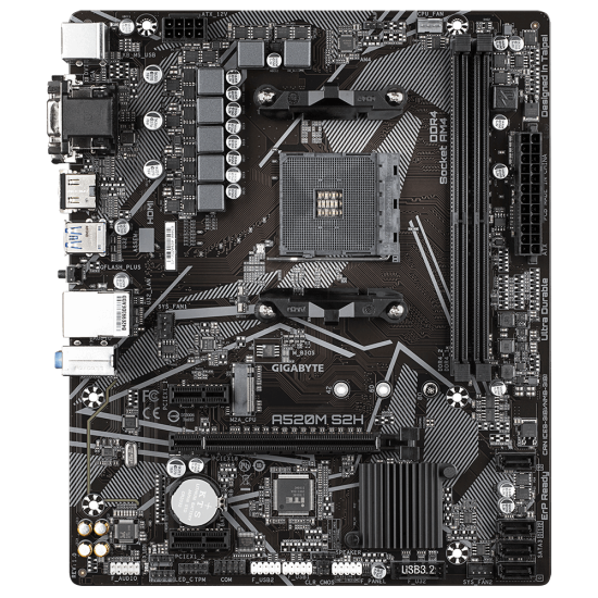 Дънна платка GIGABYTE A520M-S2H, Socket AM4