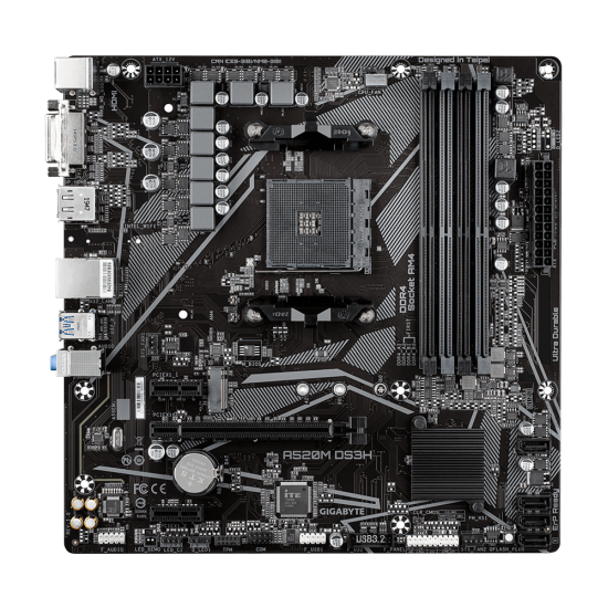 Дънна платка GIGABYTE A520M-DS3H V2, Socket AM4