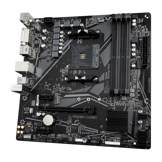 Дънна платка GIGABYTE A520M-DS3H V2, Socket AM4