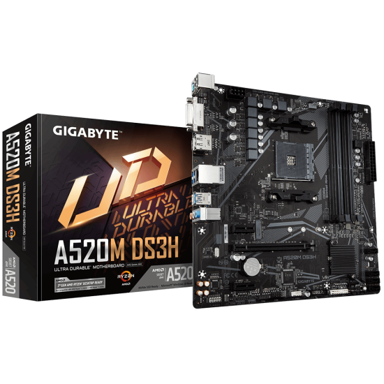 Дънна платка GIGABYTE A520M-DS3H V2, Socket AM4
