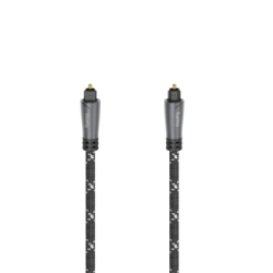 Оптичен аудио кабел HAMA ODT plug (Toslink), Метални накрайници, 1.5 м, Черен
