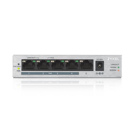 Switch ZyXEL GS1005-HP, 5 Port Gigabit PoE+ unmanaged, 60W