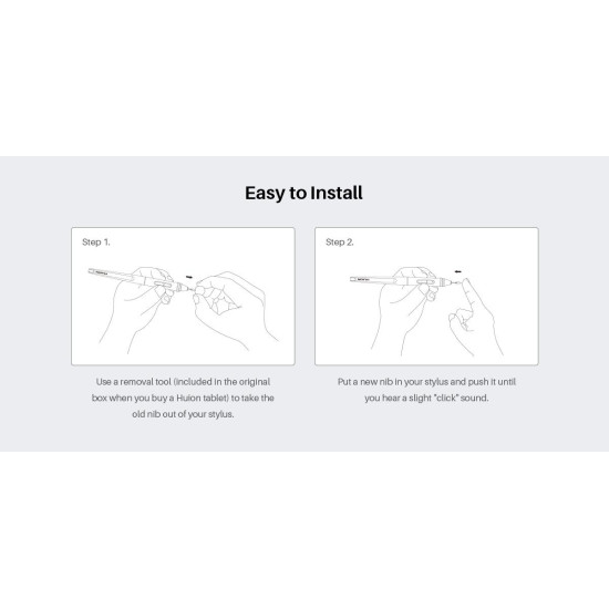 Резервни накрайници HUION PN05, 10 бр. за писалки PW500/PW507