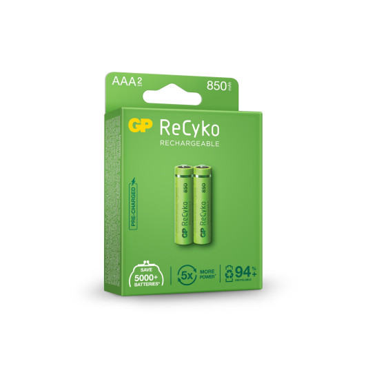 Rechargeable Battery GP R03 AAA 850mAh NiMH 85AAAHCE-EB2 RECYKO , 2 pc in blister