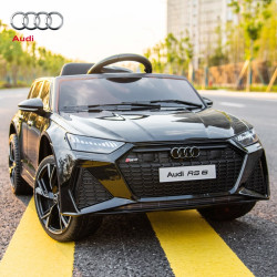Акумулаторен джип Audi RS 6 4X4 12V с дистанционно управление меки гуми и кожена седалка