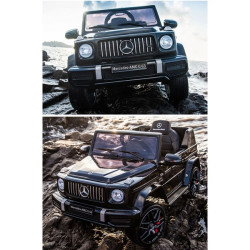 Акумулаторен джип Mercedes Benz G63 Металик боя 12V с меки гуми с Кожена седалка