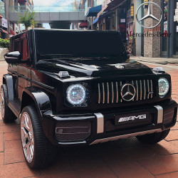 Акумулаторен джип Mercedes Benz G63 12V, меки гуми, кожена седалка, металик