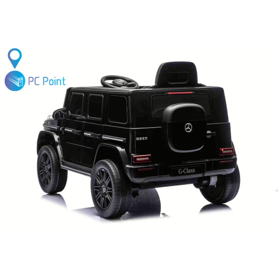 Лицензиран Акумулаторен джип Mercedes G 580 AMG Premium 12V/7Ah,70W ,MP3 плейър, Кожена седалка, EVA меки гуми, Металик боя 2026 г.