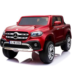 Акумулаторен джип Mercedes X-Class 4x4 двуместен с меки гуми и кожена седалка