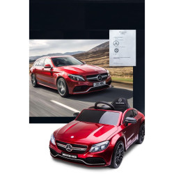 Mercedes Benz C63 AMG 12V battery car with soft tires, opening doors and leather seat