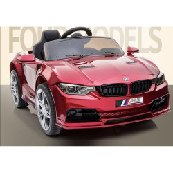 Battery car type BMW M3 with soft tires and leather seat 12V