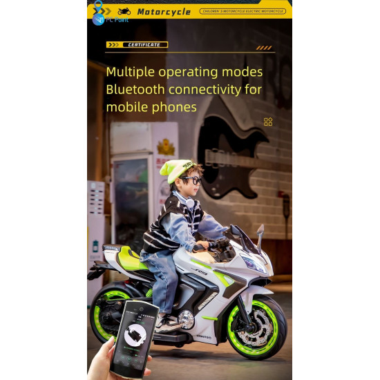 Battery-Powered Motorcycle Big Ninja 12V/7Ah, MP3 Player