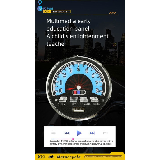 Battery-Powered Motorcycle Big Ninja 12V/7Ah, MP3 Player