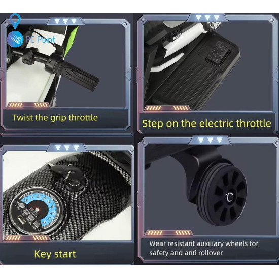 Battery-Powered Motorcycle Big Ninja 12V/7Ah, MP3 Player