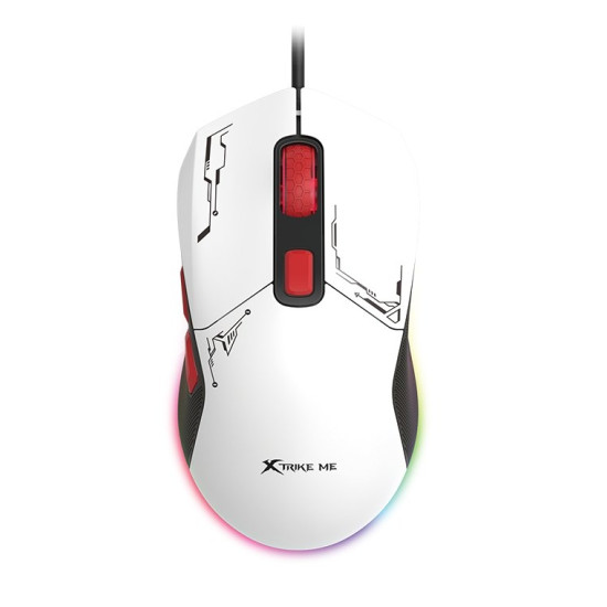 Xtrike ME геймърска мишка Gaming Mouse GM-316W - 7200dpi, Detachable covers, White