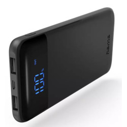 Външна батерия Hama "LED10", 10000 mAh, USB-C, USB-A, Черен