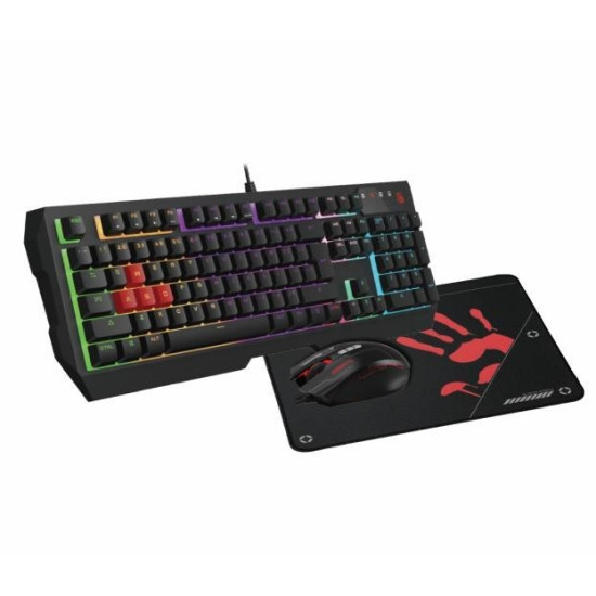 Геймърски комплект Esports A4Tech Bloody B1700, Клавиатура N140N, мишка ES7, Пад BP-50M