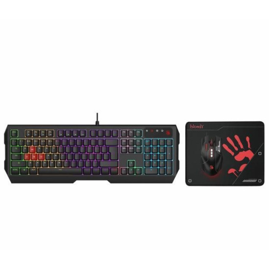 Геймърски комплект Esports A4Tech Bloody B1700, Клавиатура N140N, мишка ES7, Пад BP-50M