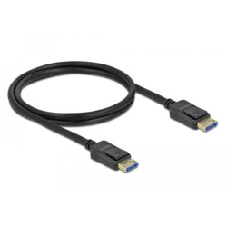 Кабел Delock DisplayPort 2.0 мъжко - DisplayPort мъжко, 1.0м, 10K, 54 Gb/s, Черен