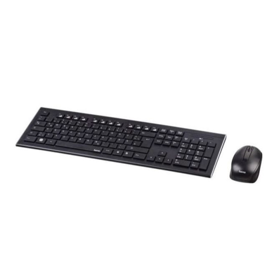 HAMA Cortino keyboard and mouse set, Wireless, Black