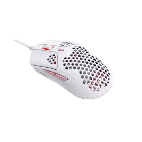 Геймърска мишка HyperX Pulsefire Haste, RGB, USB 2.0, Бял/Розов