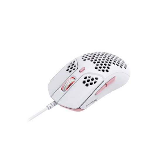 Геймърска мишка HyperX Pulsefire Haste, RGB, USB 2.0, Бял/Розов