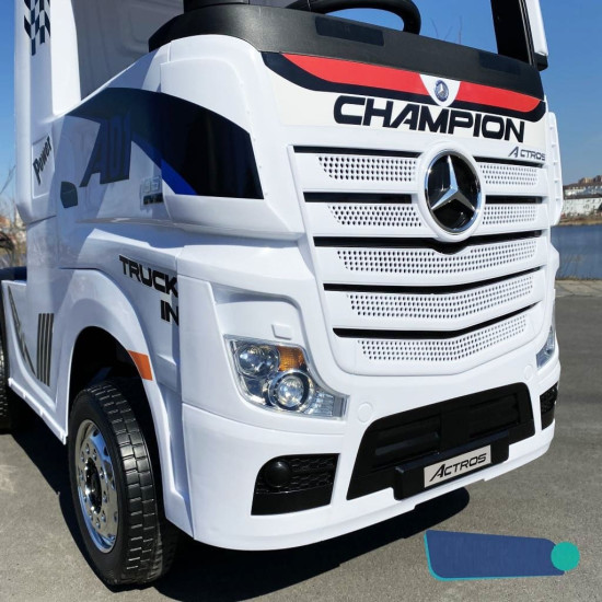Mercedes ACTROS Licensed Electric Ride-On Truck with Trailer, 2×12V Batteries