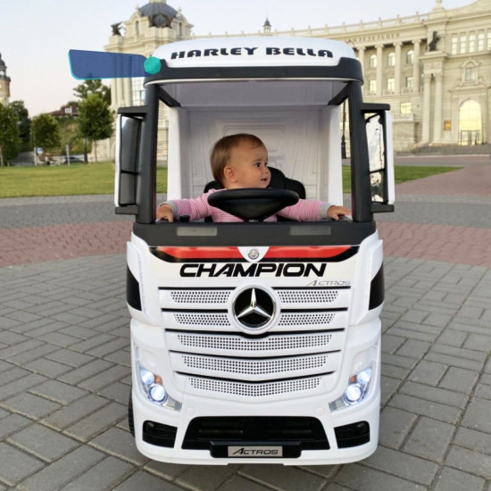 Mercedes ACTROS Licensed Electric Ride-On Truck with Trailer, 2×12V Batteries